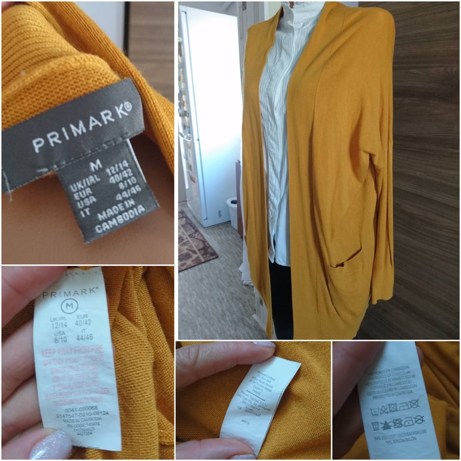 Кофта кардиган Горчичный стильный кардиган Primark