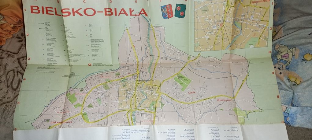 Sprzedam stary plan miasta bielsko-białej z roku 73