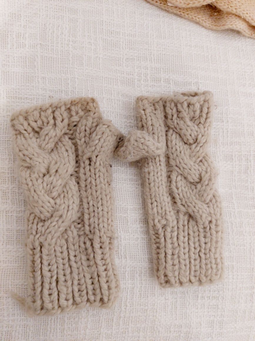 Luvas de lã sem dedos