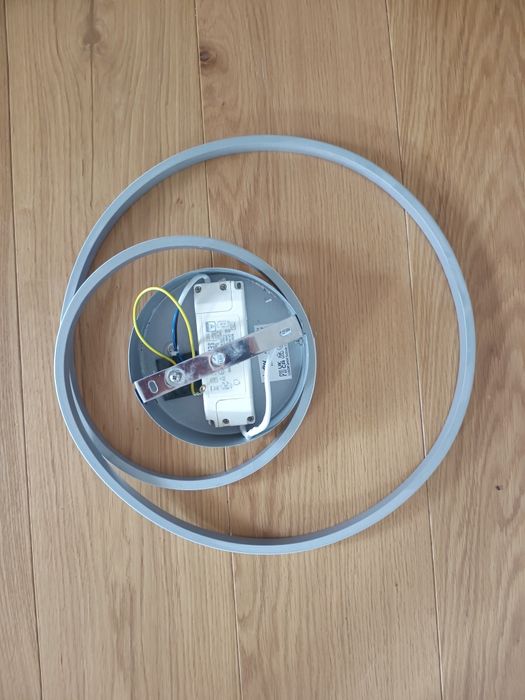 Lampa sufitowa LED ściemniana, Lindby Kyron, 2200 lm, 40cm, srebrna t