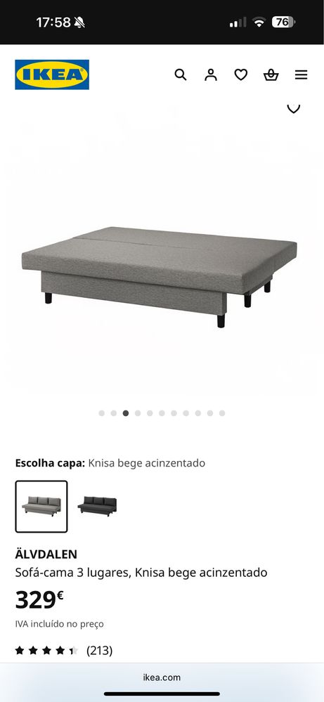 Sofá-cama 3 lugares