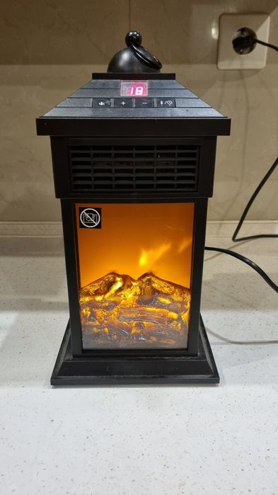 Mini kominek elektryczny 400W farelka lampion grzejący latarnia mały
