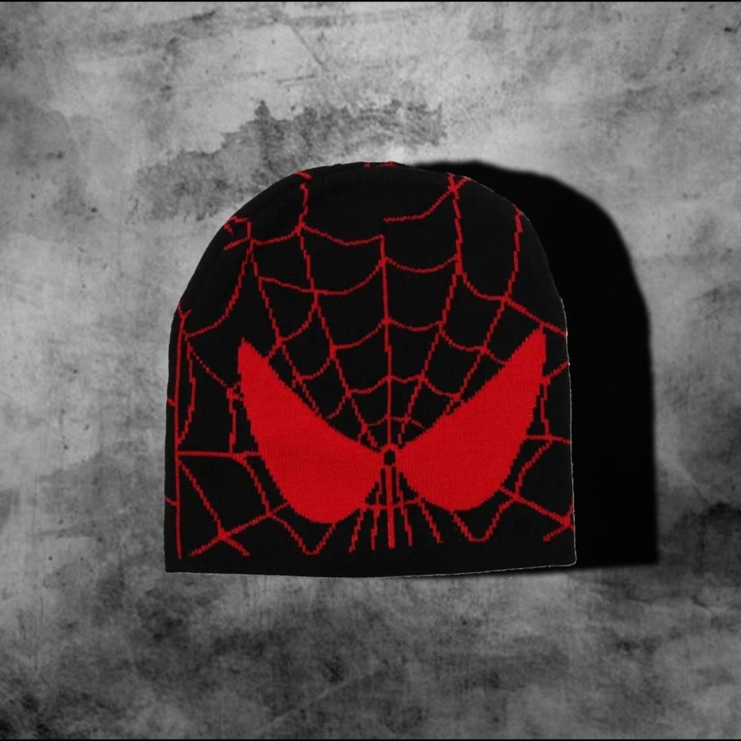 Czarna czapka Spider-Man Y2K