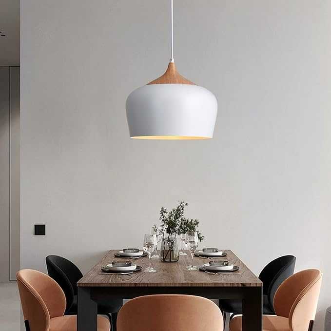 Lampa/lampy wiszące stołowe białe E27