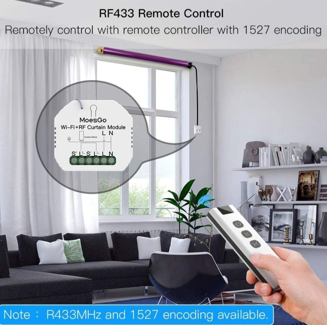MoesGo WiFi DIY RF433 inteligentny moduł przełącznika kurtyny