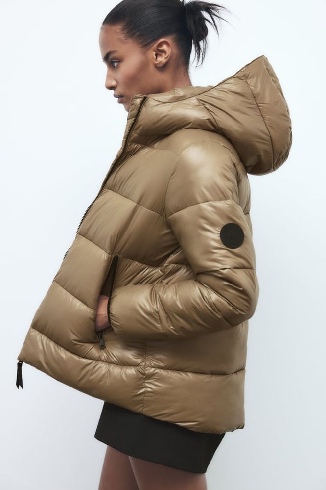 Zara куртка пуфер M розмір олива