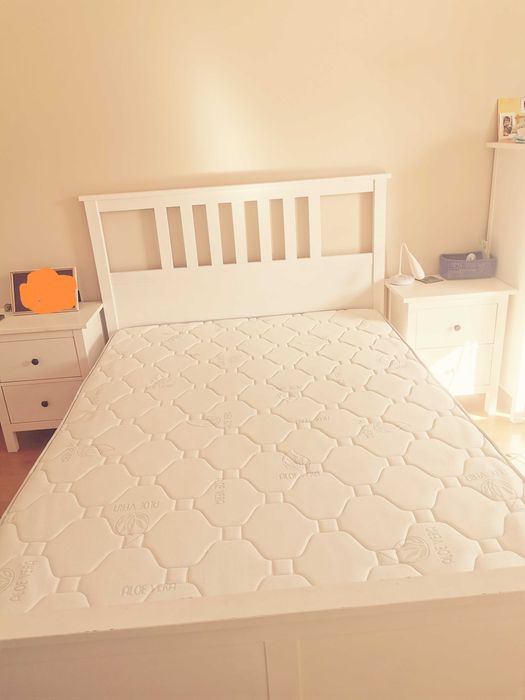 Cama Hemnes branca, 140x200 cm