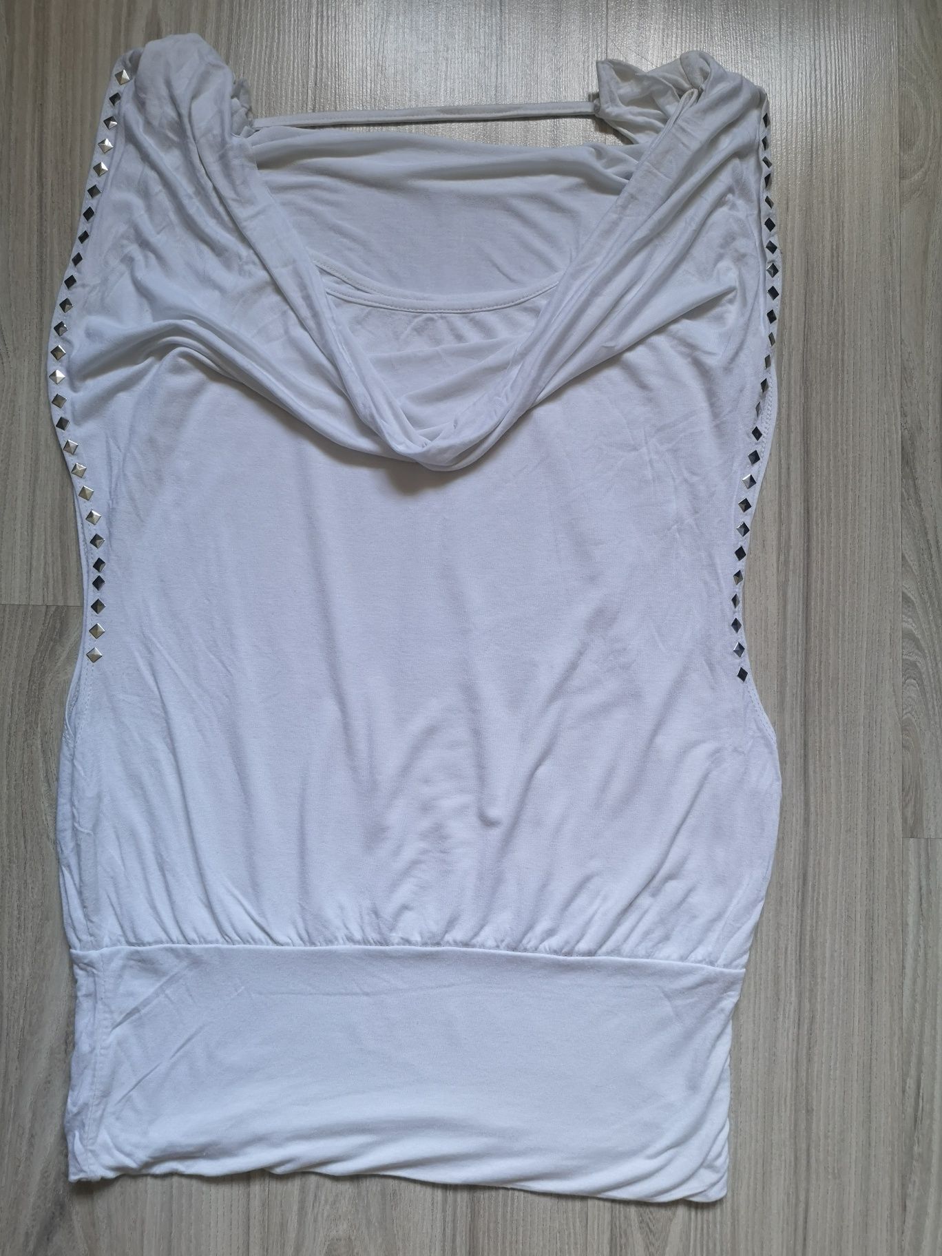 Damska biała bluzka tunika rozmiar S/M