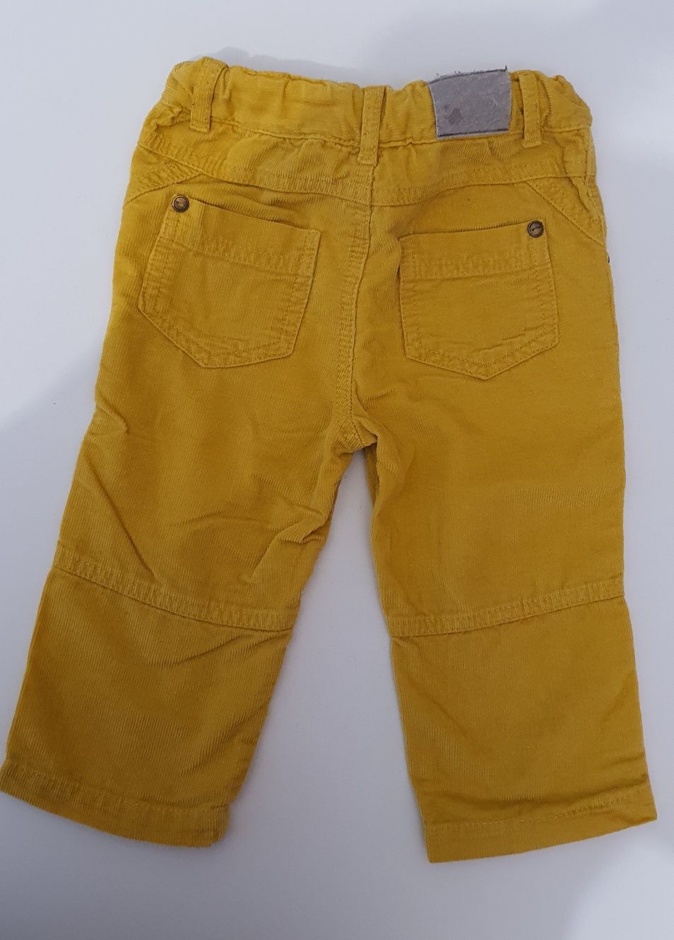 Spodnie sztruks, żółte, musztardowe, 80-86
