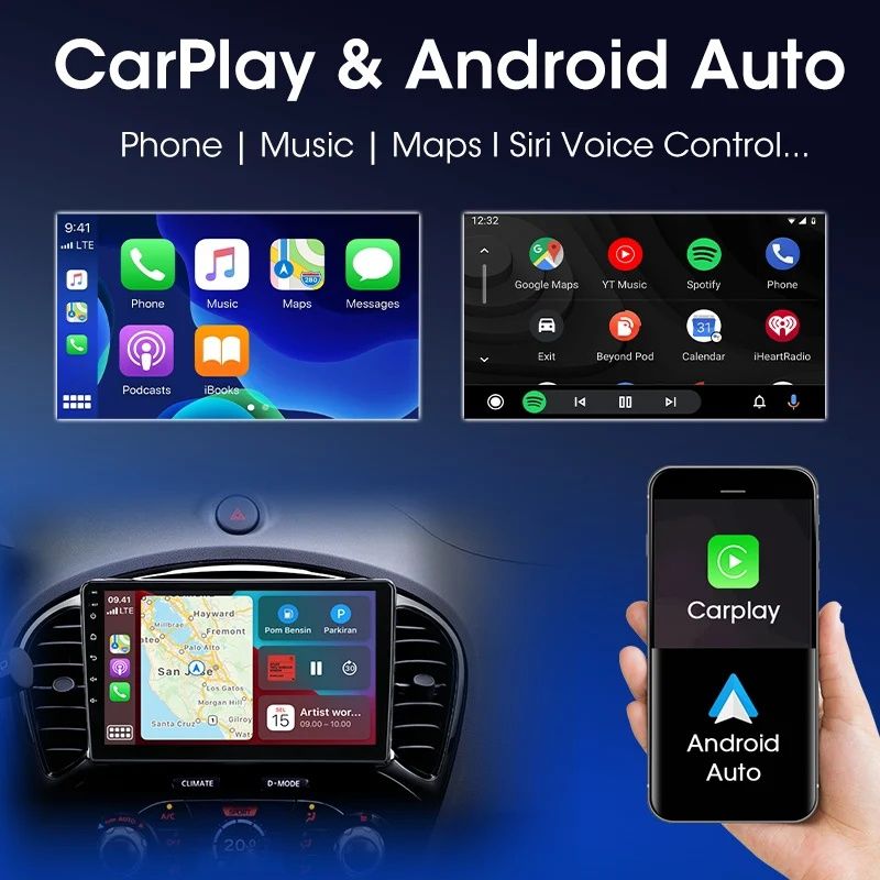 Rádio 9" android Nissan Juke 2010 a 2019 CARPLAY WIFI GPS 2/32GB Novo