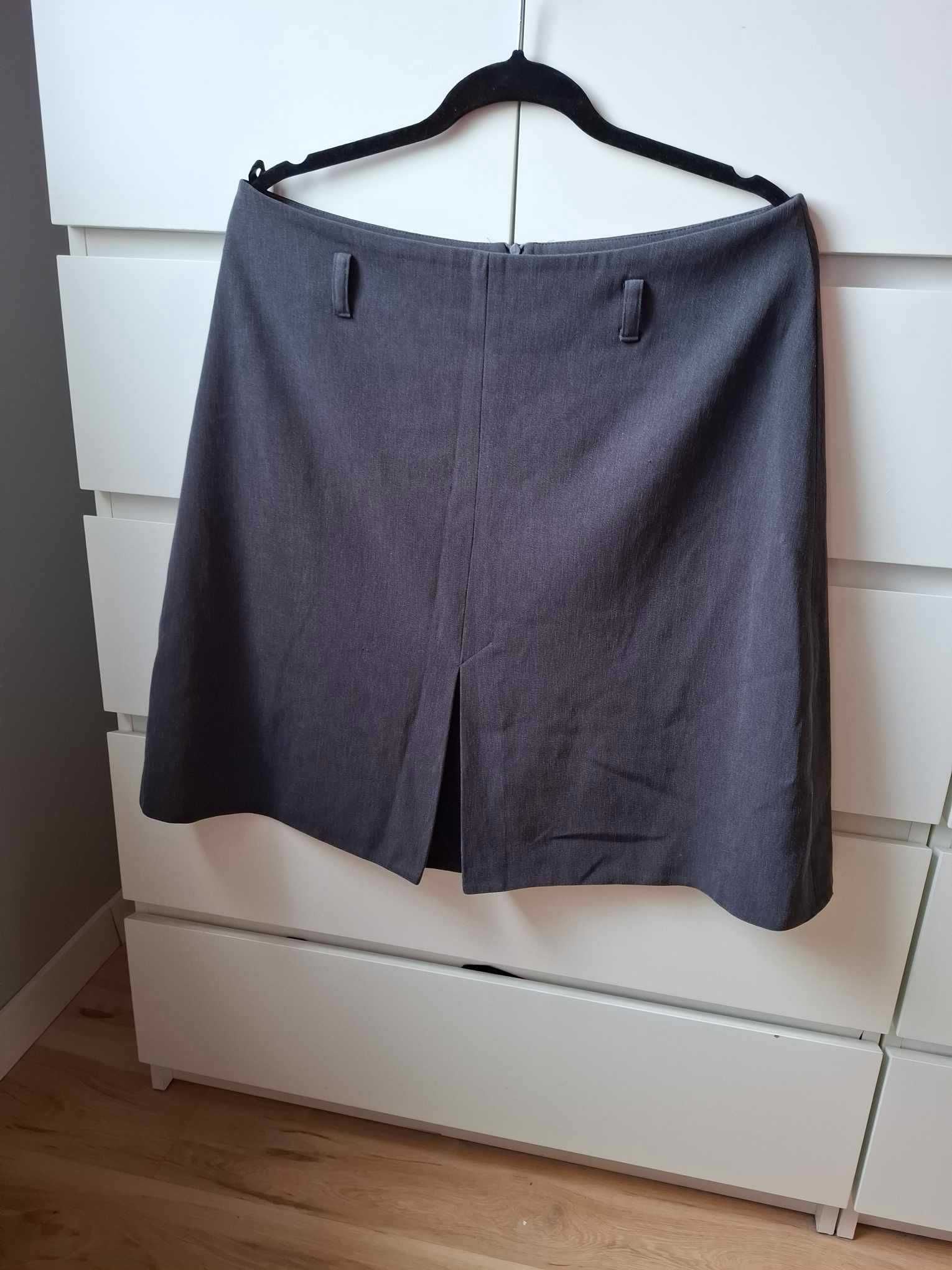 XXL 44 elegancka szara spódnica spódniczka materiałowa szary vintage