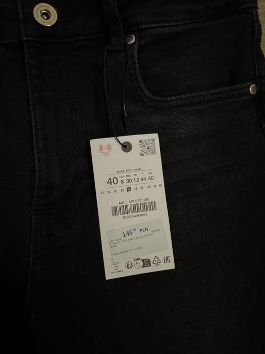 ZARA spodnie damskie czarne dzwony rozszerzane L 40 NOWE