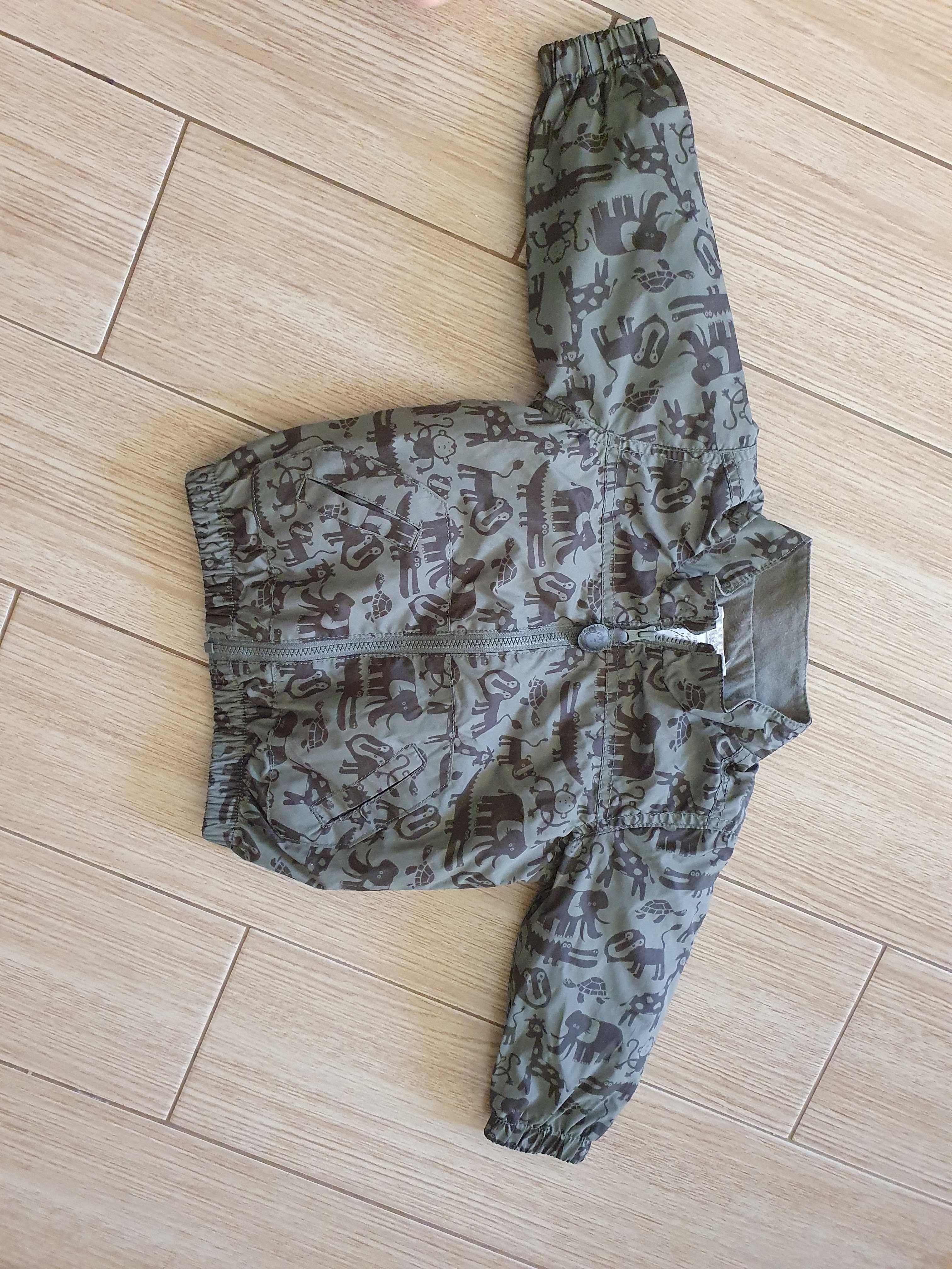 Kurtka letnia h&m kolor khaki w zwierzątka zoo 74