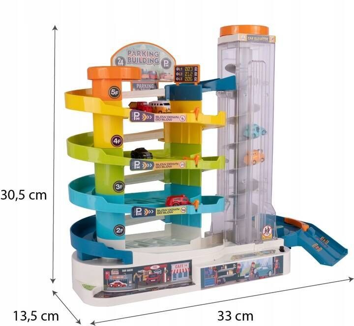 Parking Garaż Wielopoziomowy Z Windą Do Samochodów 6 Autek Dla Chłopca