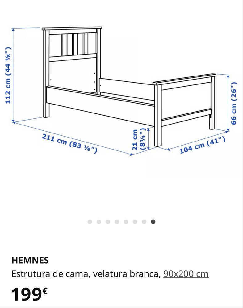 Cama individual HEMNES - 2 camas