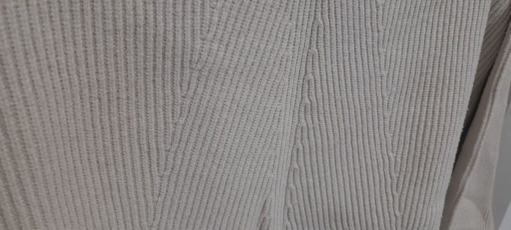 Sweter Zara prążkowany basic oversize kremowy S