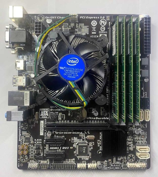 Комплект Gigabyte GA-B85M-DS3H-A + Intel Core i3-4170 + ОЗП 16GB DDR3