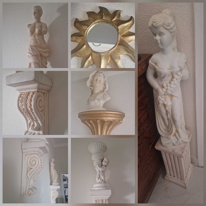 Vários artigos decoração em estilo romano