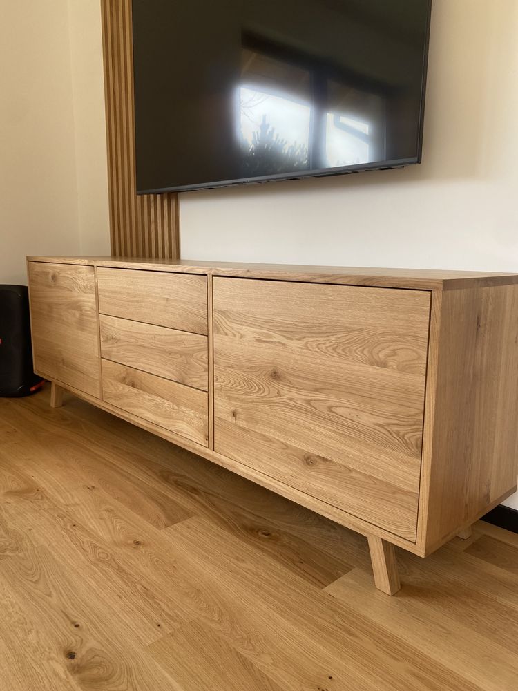 Szafka rtv dębowa, dąb komoda drewniana loft