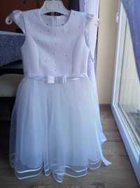 Sukienka dziewczęca biała 146