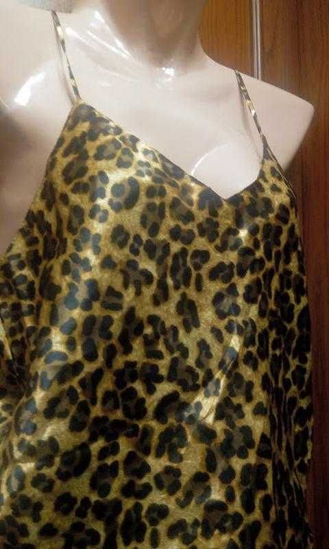 Шелковая пижама с принтом леопард леопардовая майка и шорты