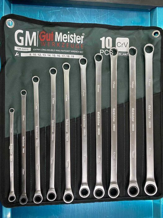 Набір ключів подовжених із тріскачкою 8-19 мм GUT MEISTER GM-02010