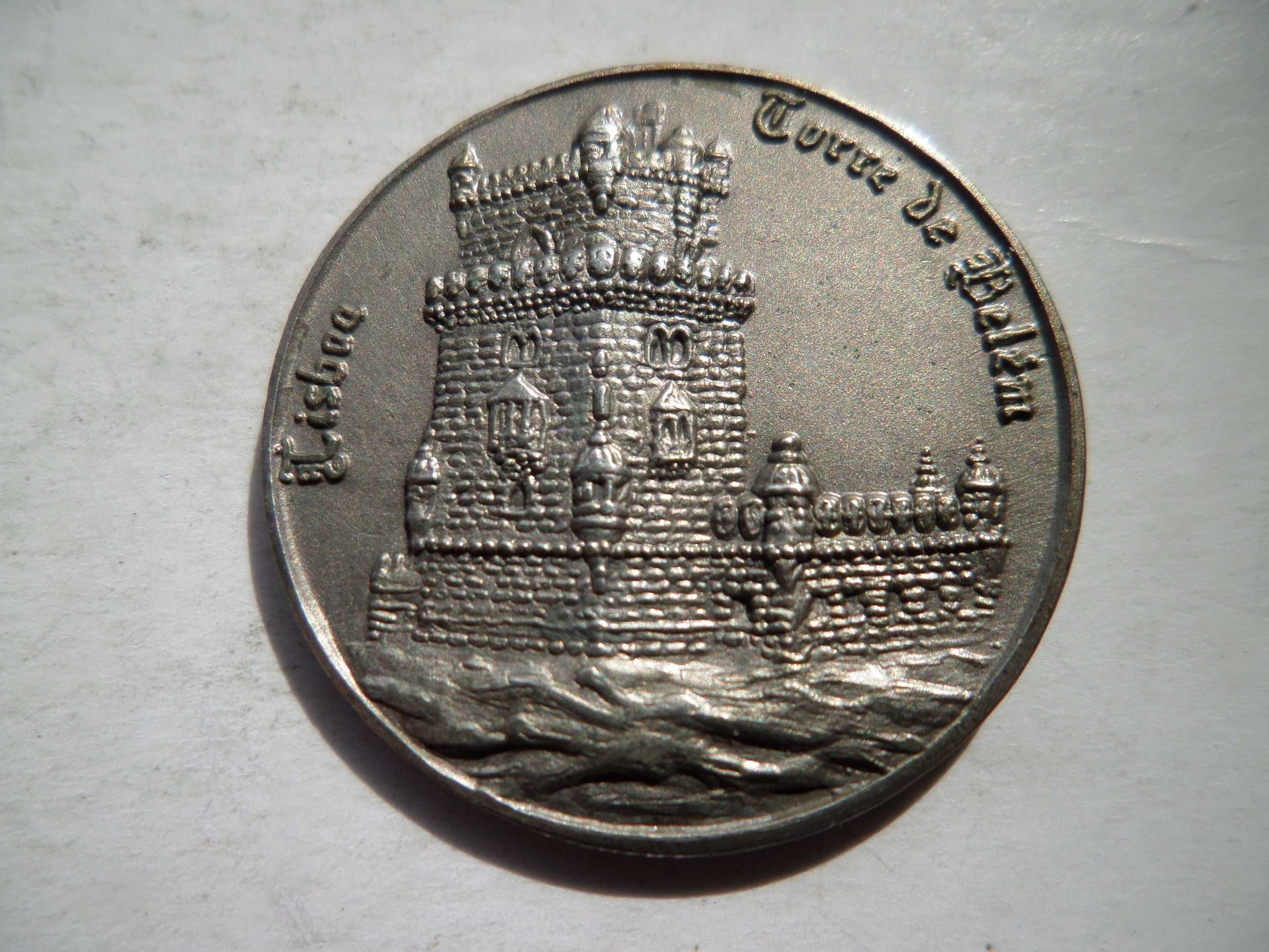 Medalha  'Torre de Belém Lisboa'  com resumo Histórico