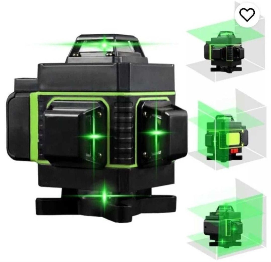 laser krzyżowy 4D 16 linii poziomica laserowa 2x bateria