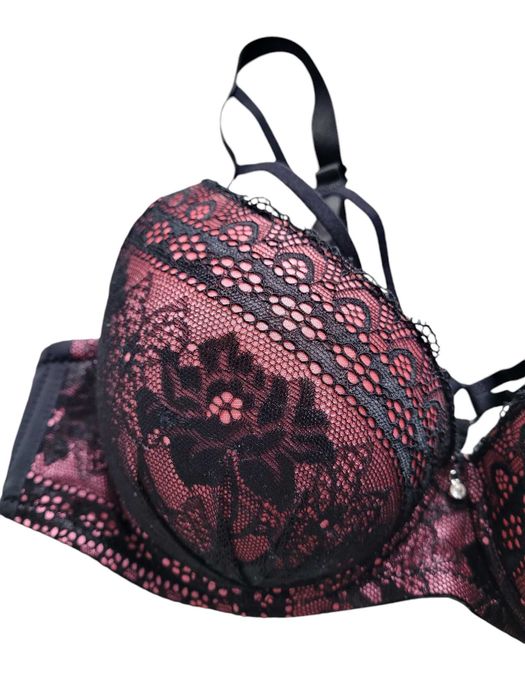 Koronkowy stanik biustonosz pushup 70B bielizna damska push up