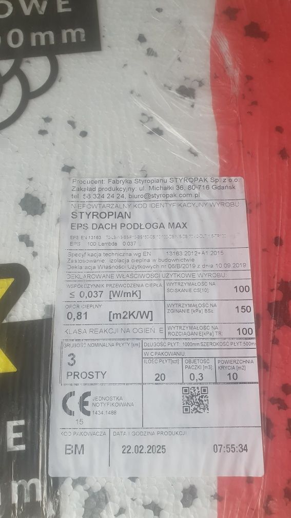 Styropian podłogowy EPS 100