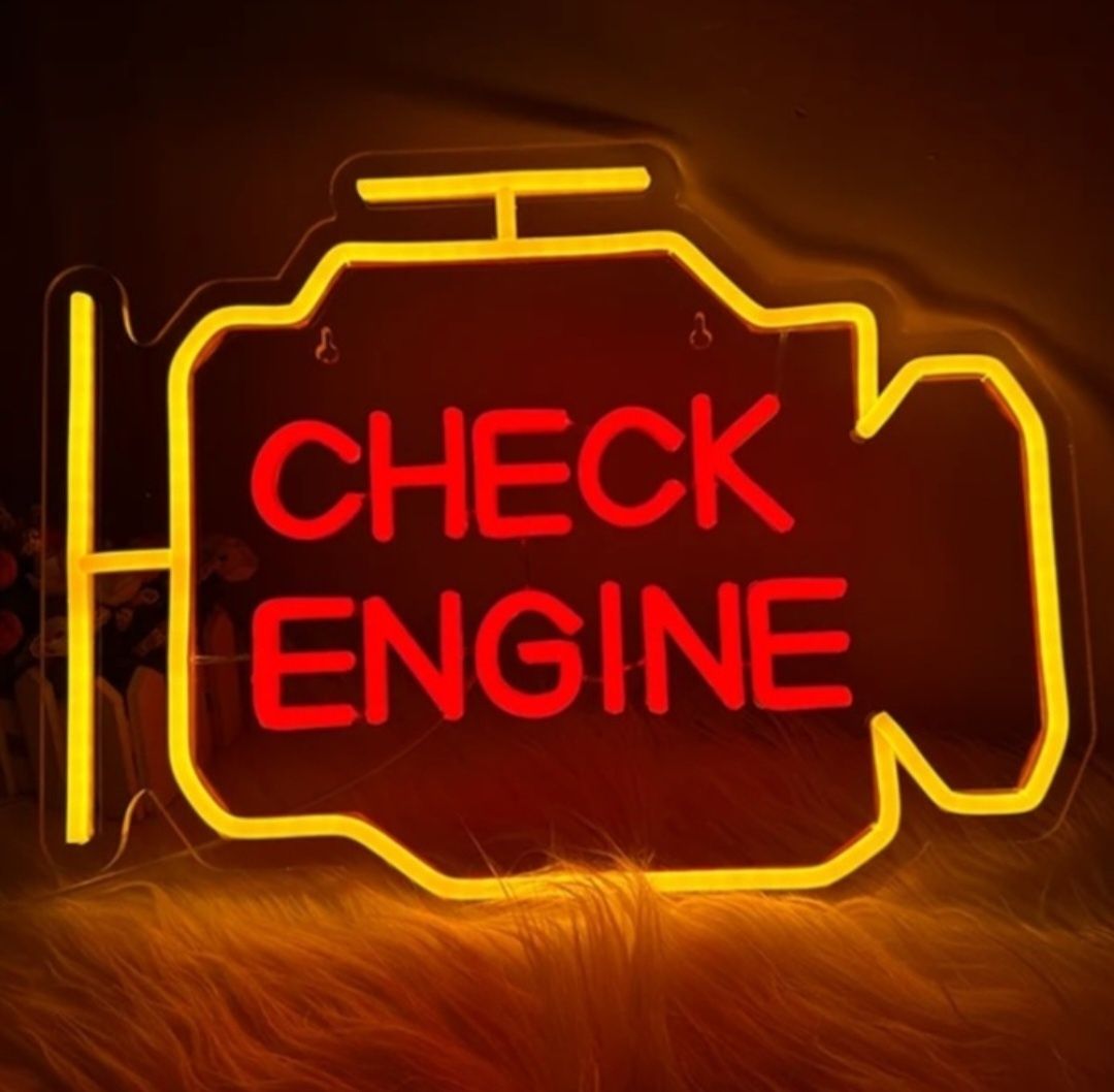 Neon Led PLEX  Check Engine dla Fanów Motoryzacji