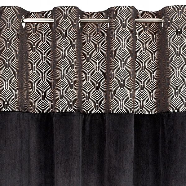 Zasłona Welurowa na Przelotkach 140x250 Dekoracyjna Agnes Czarna