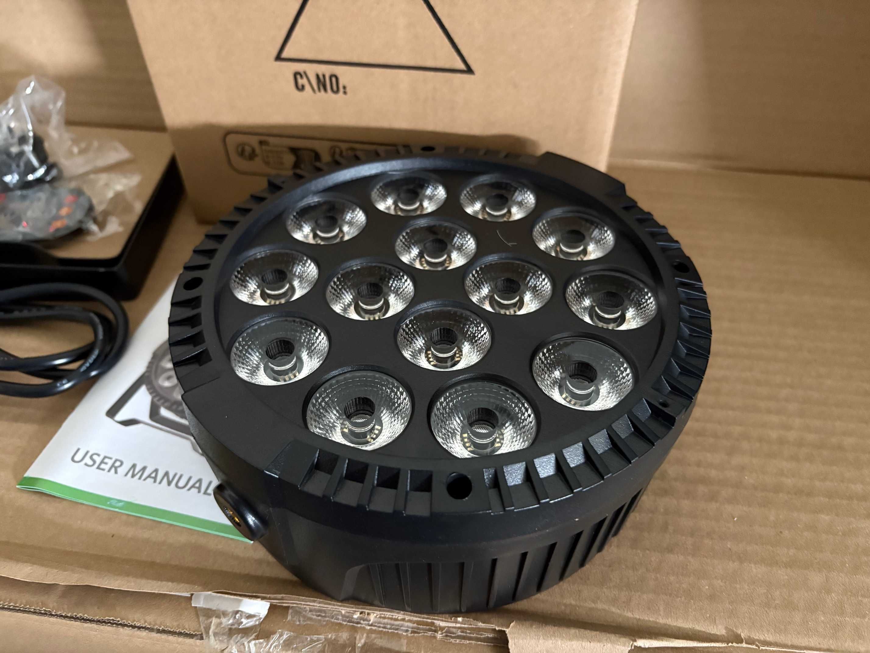 LED PAR 14 x 6W RGBW DMX oświetlenie dj sceniczne ZQ01424 + PILOT
