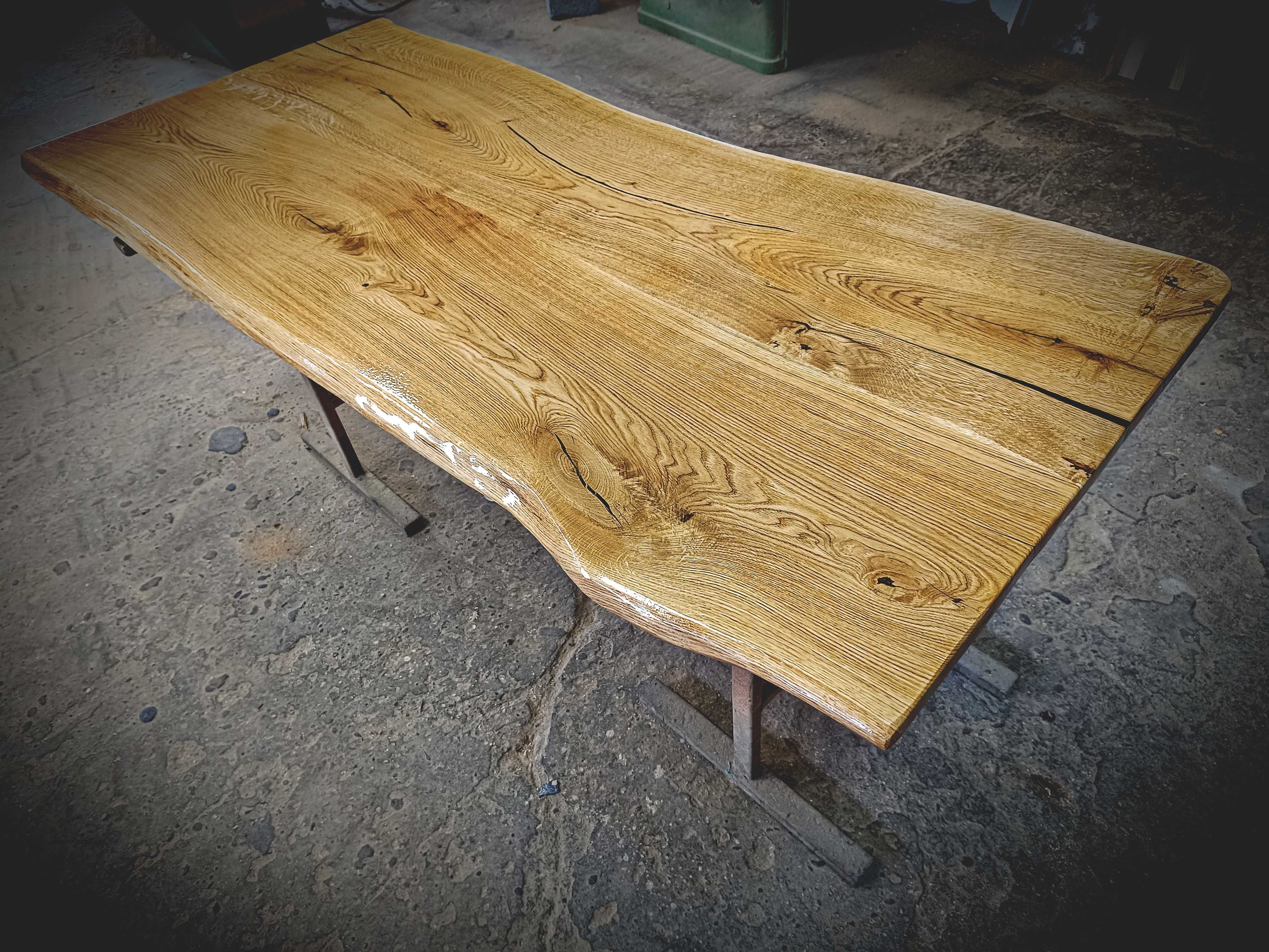 Blat dębowy 195x90 na stół biurko stolik live edge