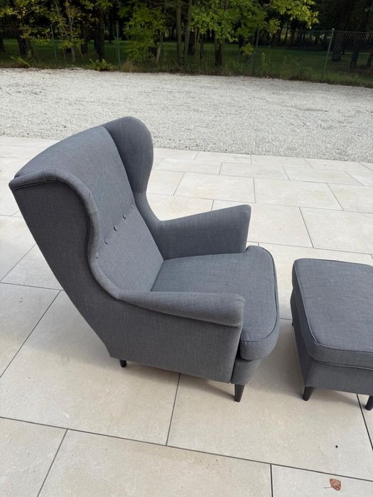 Fotel z podnozkiem IKEA strandmon