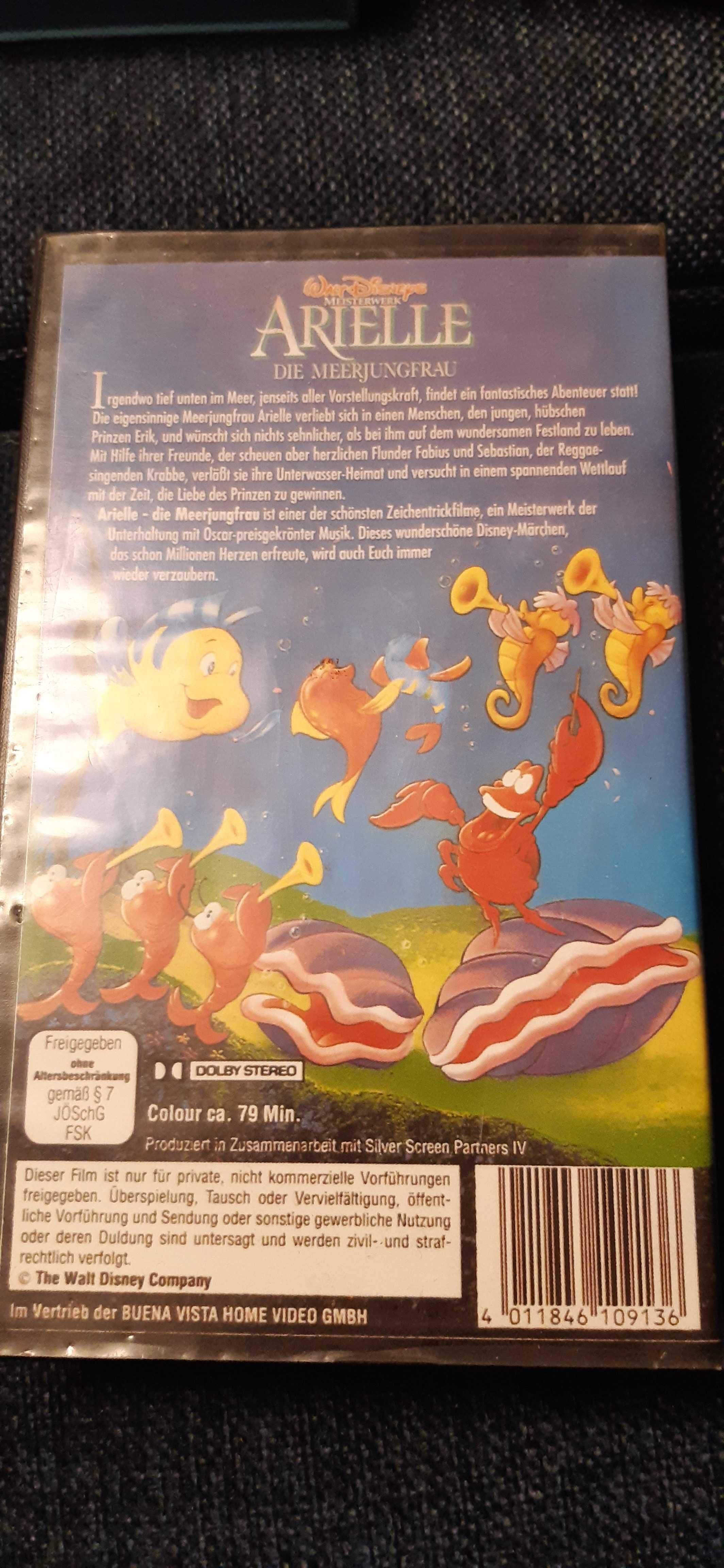 vhs mała syrenka arielle walt disney,