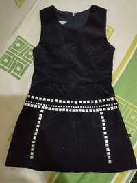 Sukienka czarna aksamit r.146