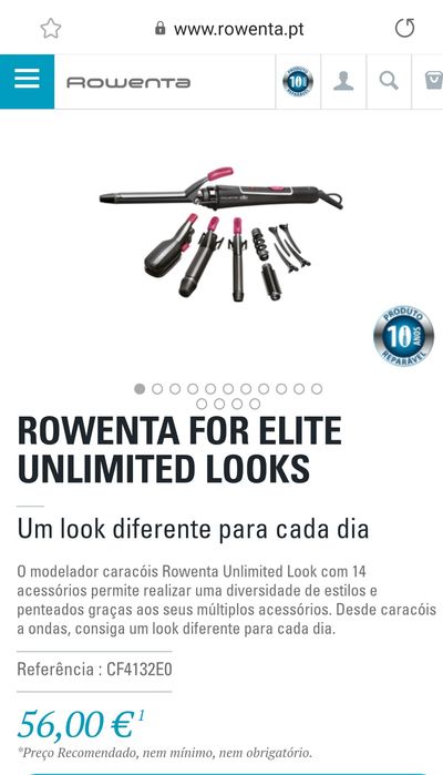 Modelador de cerâmica ROWENTA (NOVO)