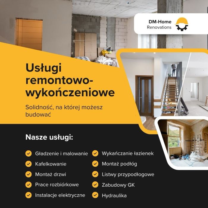 Kompleksowe uslugi remontowo-wykończeniowe