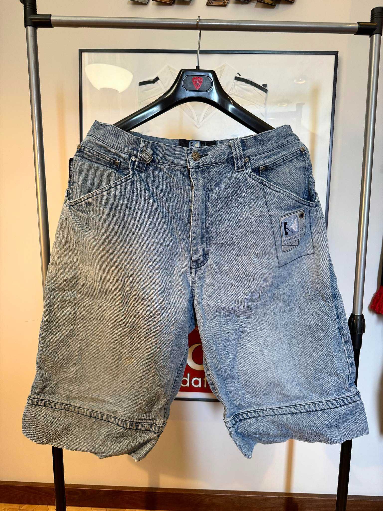 spodnie Vintage Karl Kani Denim Jeans Baggy Rap Shorts L