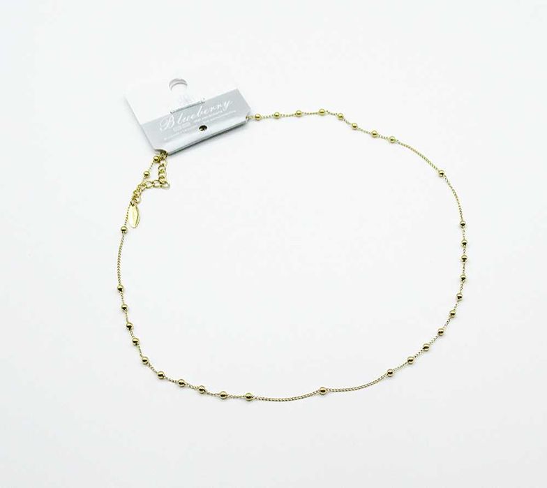 Naszyjnik Blueberry złoty stal chirurgiczna 10 różaniec kuleczki G45