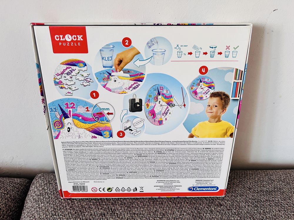 Zegar Ścienny Clock Puzzle Unicorn Jednorożec Nowy Poznań