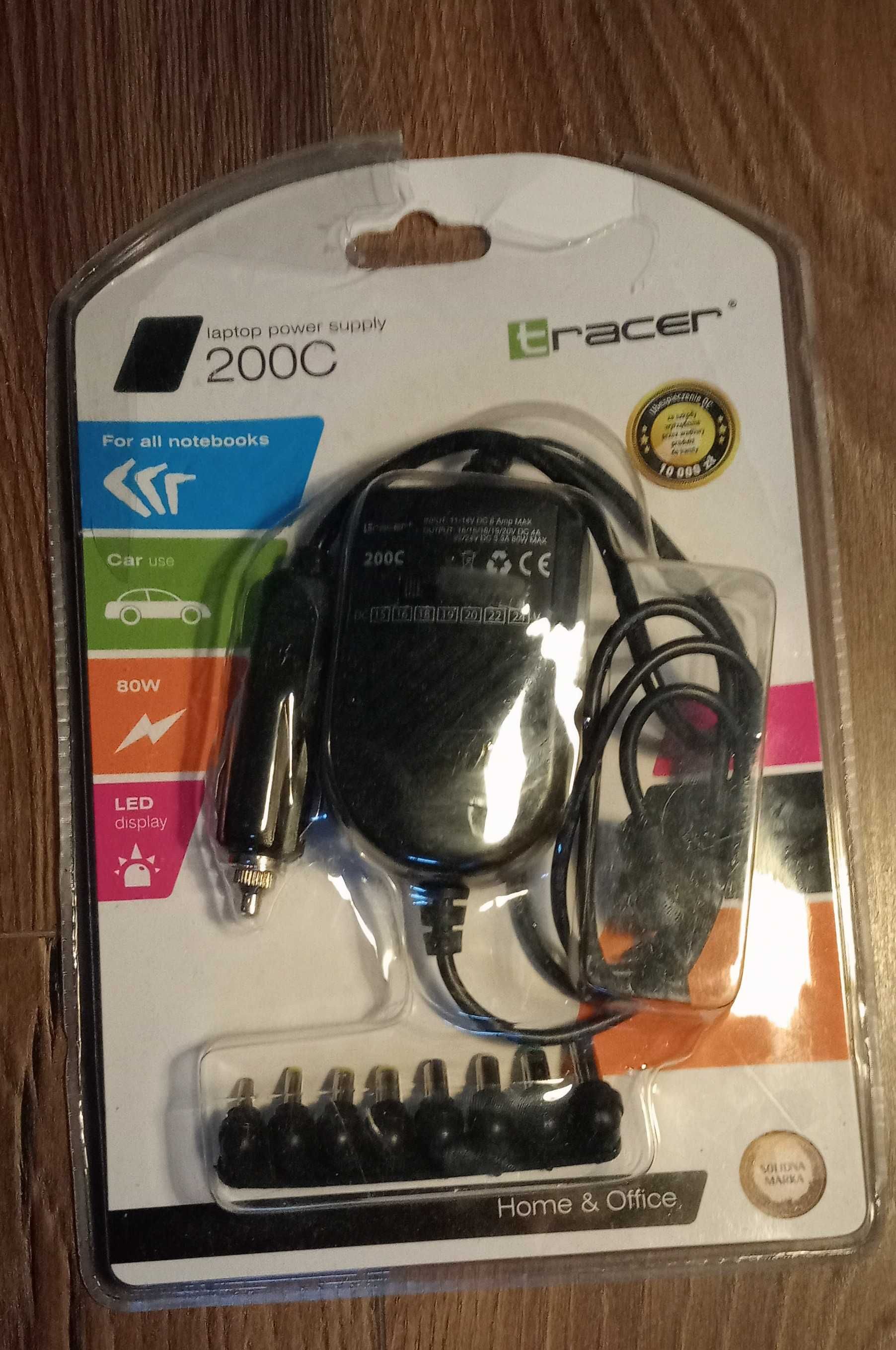 Tracer 200C zasilacz samochodowy do laptopow – 8 roznych wejsc!
