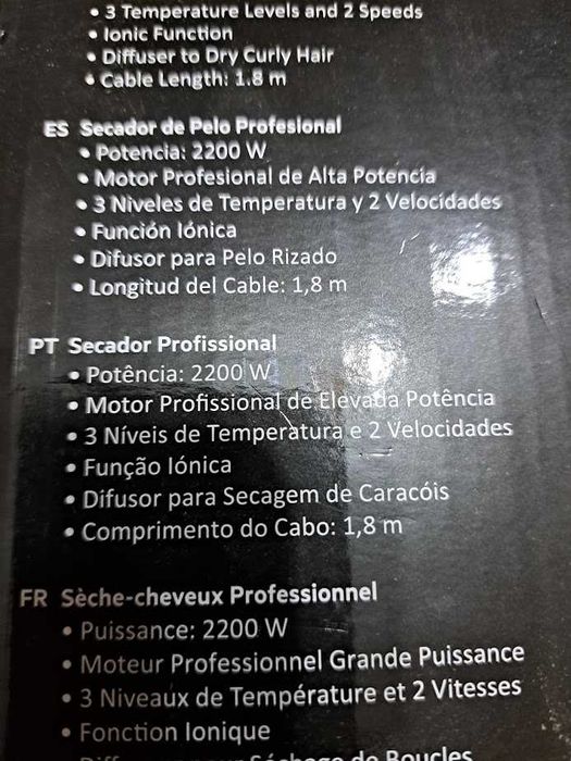 Secador de cabelo profissional