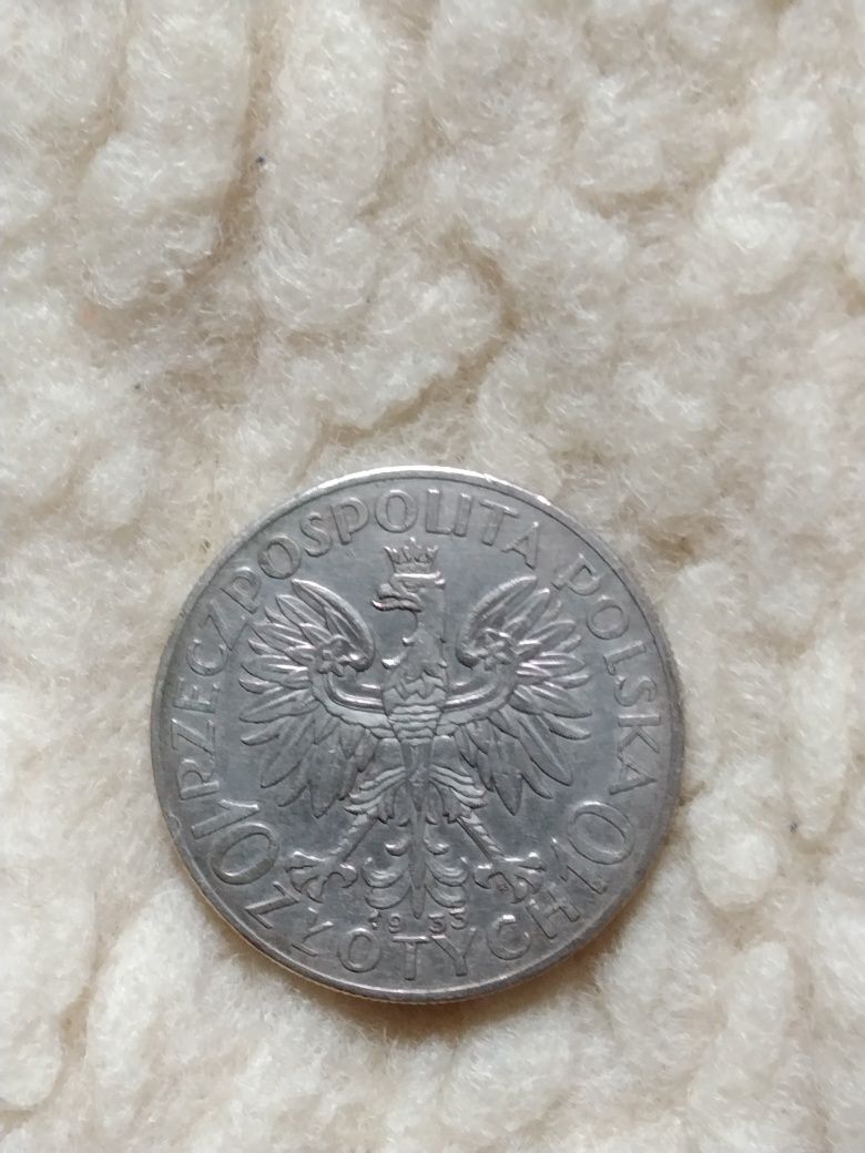 10 zł Głowa kobiety 1933 r.