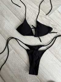 NOWE bikini stringi czarny strój kąpielowy trójkąty