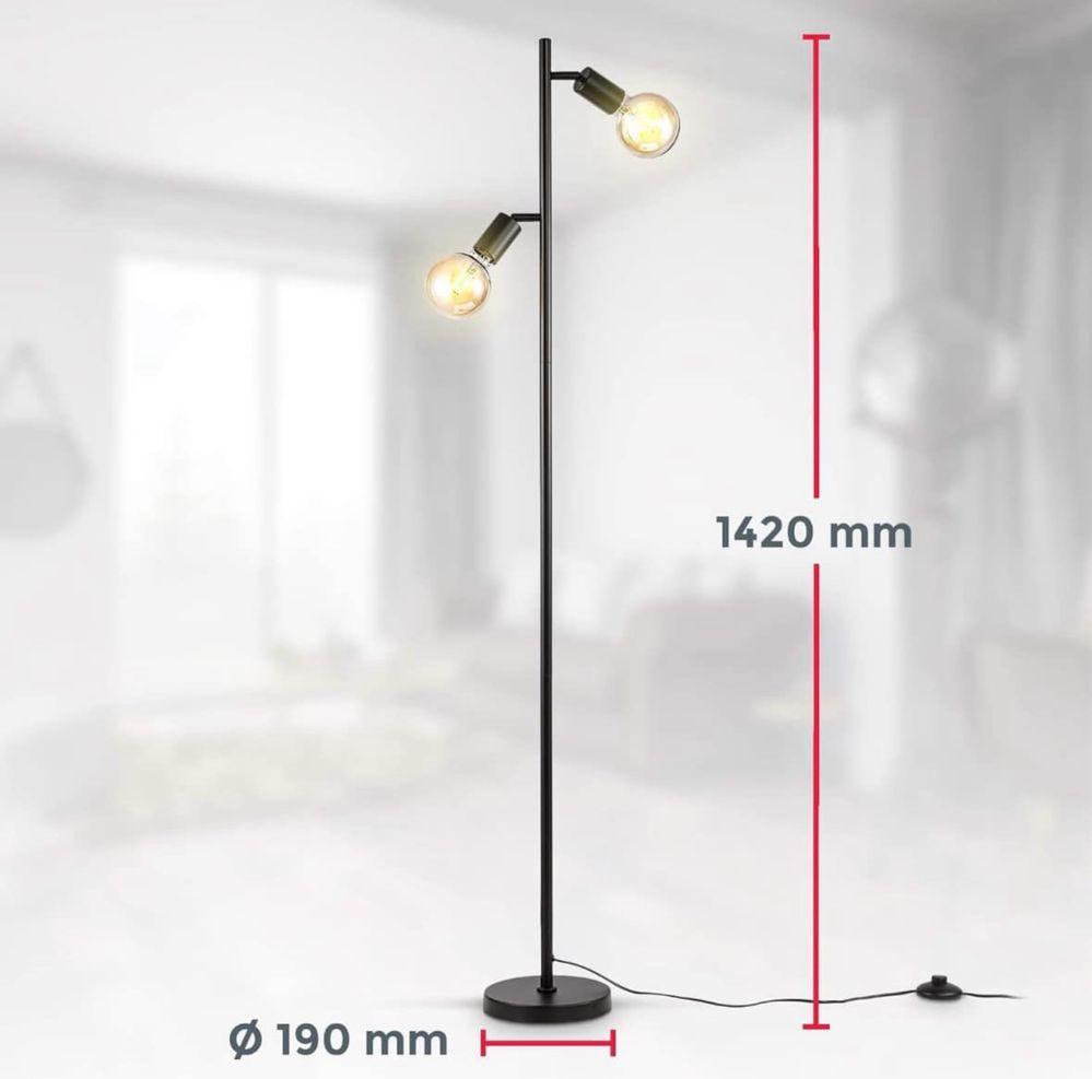Lampa stojąca w stylu vintage z przyciskiem nożnym, Marka: B.K.Licht