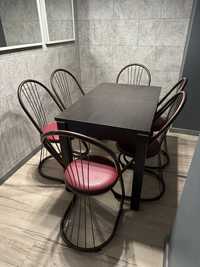 Rozkladany stół + 6 krzeseł