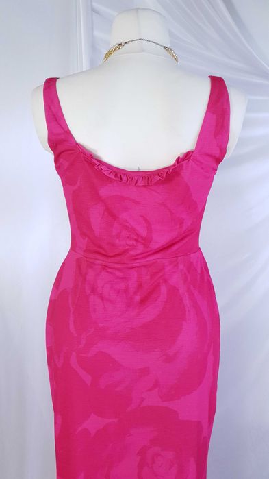 Różowa Sukienka Midi Asos Suknia Marszczenie na Biuście XXL 44 / XL 42