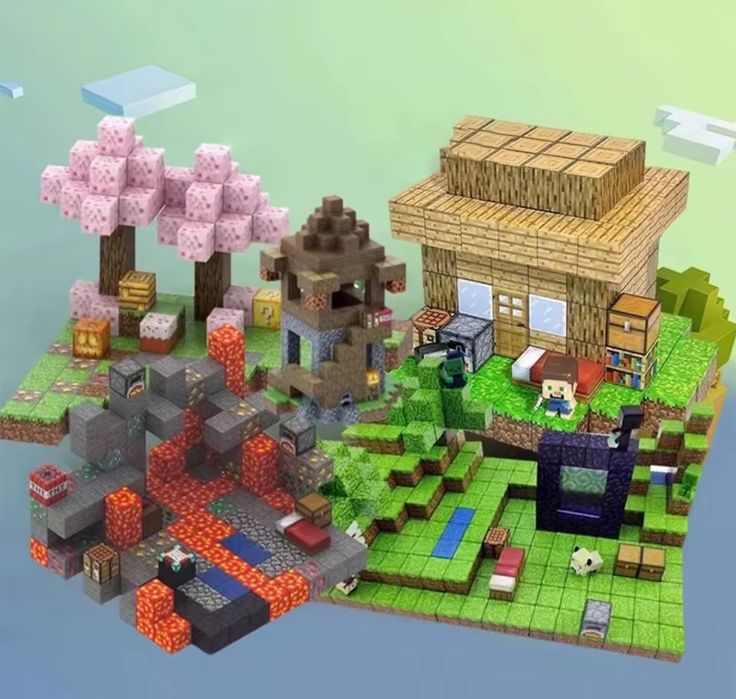 Klocki magnetyczne ala Minecraft 192szt i 6 ludzików Szybka wysyłka!!!